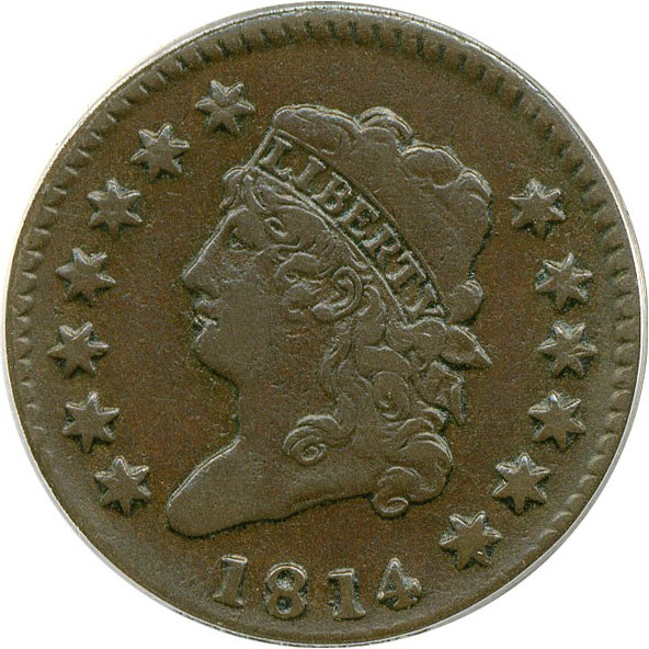 image for: 1814 1c Crosslet 4 PCGS VF25