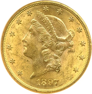 image for: 1897-S $20 NGC MS61
