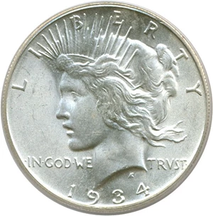 image for: 1934-S $1 PCGS/CAC MS64