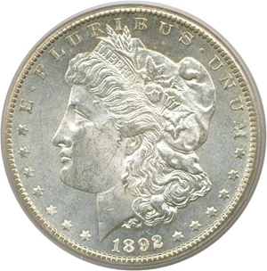 image for: 1892-CC $1 PCGS MS63