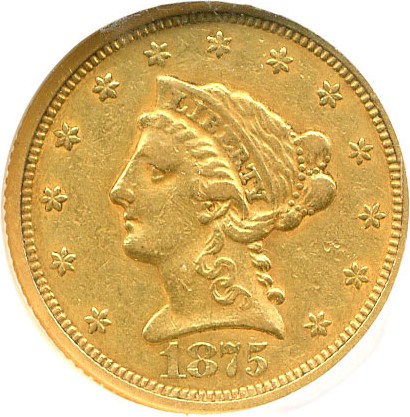 image for: 1875-S $2 1/2  NGC AU50