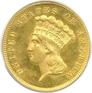 image for: 1860 $3 PCGS MS62