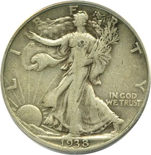 image for: 1938-D 50c PCGS F15