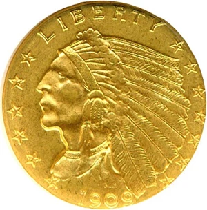 image for: 1909 $2 1/2 NGC MS62