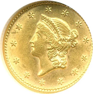 image for: 1852 G$1 NGC MS61