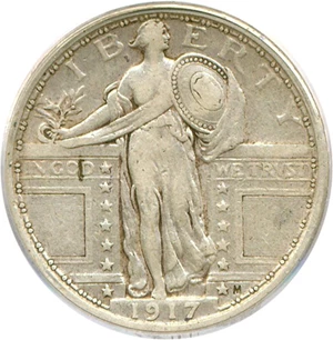image for: 1917 25c Ty.1 PCGS XF40