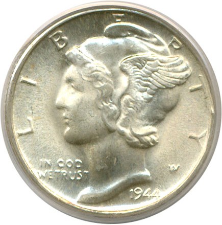 image for: 1944-D 10c  PCGS MS66 