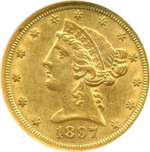 image for: 1897-S $5  NGC AU58