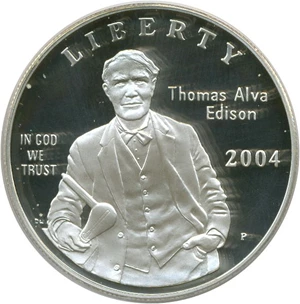image for: 2004-P $1 Edison PCGS Proof 69 DCameo