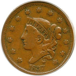 image for: 1837 1c Head Of 1838 PCGS F15