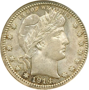 image for: 1914 25c NGC MS63