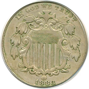 image for: 1883 5c Shield PCGS XF45