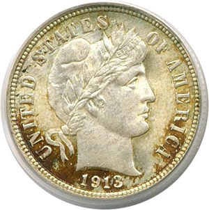 image for: 1913 10c PCGS MS65