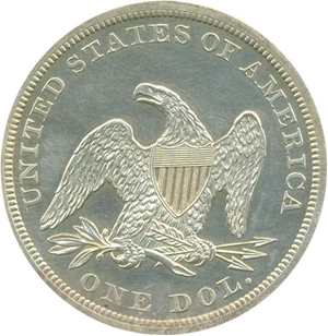 image for: 1861 $1 PCGS Proof 60