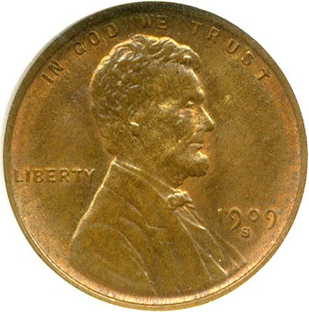 image for: 1909-S 1c Lincoln ANACS MS64 RB