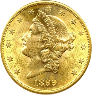 image for: 1899 $20 PCGS MS61