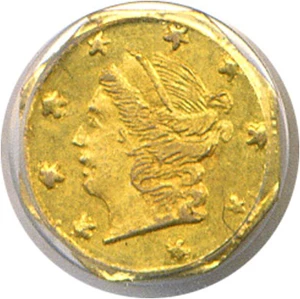 image for: Cal Gold: 1871 25c PCGS MS63 (BG-717)