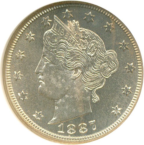 image for: 1887 5c  NGC Proof 65