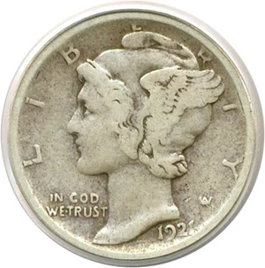 image for: 1921-D 10c PCGS VG-8