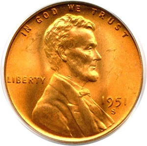 image for: 1951-S 1c PCGS MS67 RD