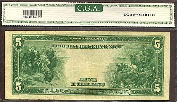 image for: Fr.833b 1914 $5 Red Seal CGA XF40  [B20185226A]