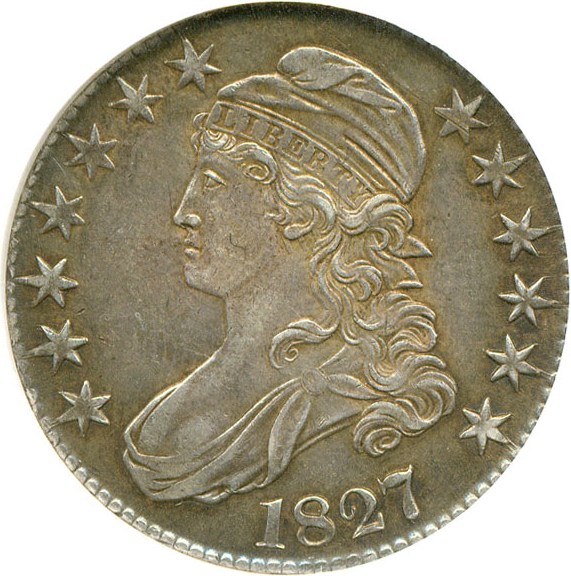 image for: 1827 50c Square Base 2 NGC AU55 (O-106)