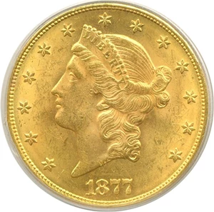 image for: 1877 $20 PCGS MS62