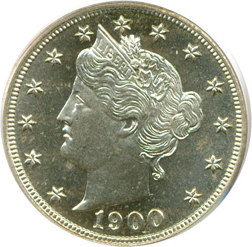 image for: 1900 5c  PCGS Proof 64 Cameo