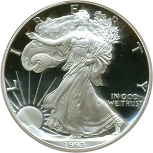 image for: 1993-P $1 Silver Eagle PCGS Proof 69 DCameo