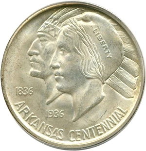 image for: 1936-D 50c Arkansas PCGS MS65