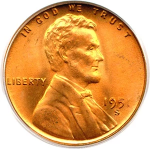 image for: 1951-S 1c PCGS MS67 RD
