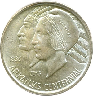 image for: 1935 50c Arkansas PCGS MS65