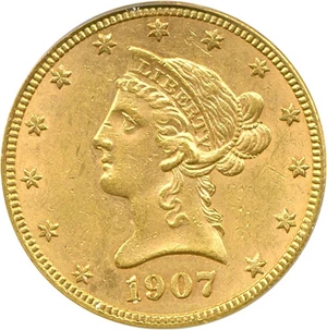 image for: 1907-S $10 PCGS MS60