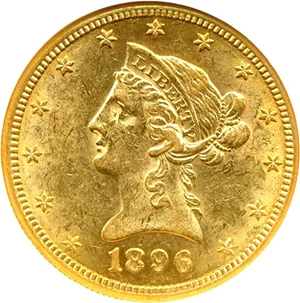 image for: 1896-S $10 NGC AU55