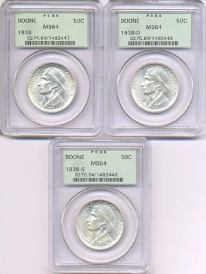 image for: 1938-PDS Set Boone PCGS MS64