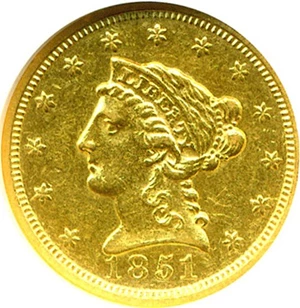image for: 1851-C $2 1/2 NGC AU55