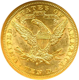 image for: 1896-S $10 NGC AU55