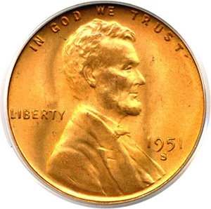 image for: 1951-S 1c PCGS MS67 RD