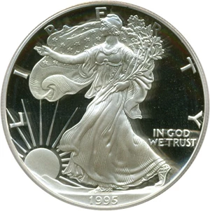 image for: 1995-P $1 Silver Eagle PCGS Proof 69 DCameo