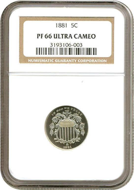 image for: 1881 5c  NGC Proof 66 Ultra Cameo