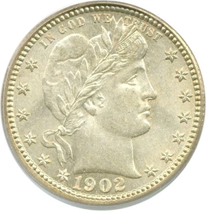 image for: 1902 25c PCGS MS64
