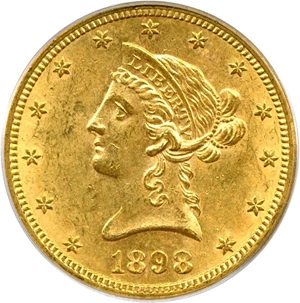 image for: 1898-S $10 PCGS MS62