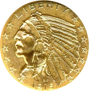 image for: 1915 $5 NGC AU58