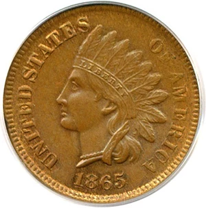 image for: 1865 1c Fancy 5 PCGS MS63 BN
