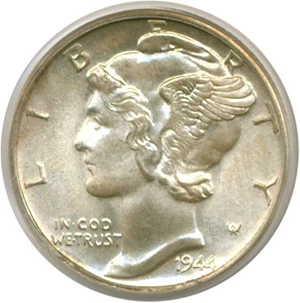 image for: 1944-S 10c PCGS MS65 FB