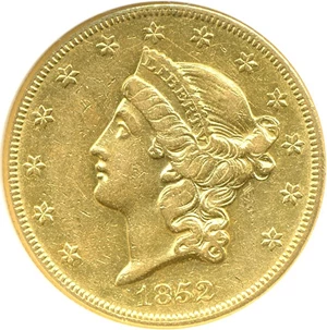 image for: 1852-O $20 NGC AU53