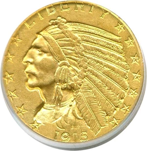 image for: 1915 $5 PCGS AU58