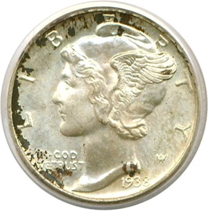 image for: 1938-D 10c PCGS MS66 FB
