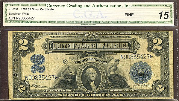 image for: Fr.258 1899 $2 Mechanics & Agriculture CGA F15  [N90835427]