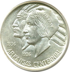 image for: 1935-S 50c Arkansas PCGS MS65
